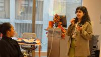 IHN Alumna addressing students.